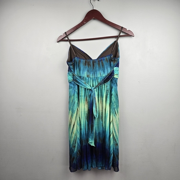 RUBY ROX Vintage Y2K Slinky Babydoll Dress Blue Green Womens Sz L Fairy Grunge - Picture 3 of 15